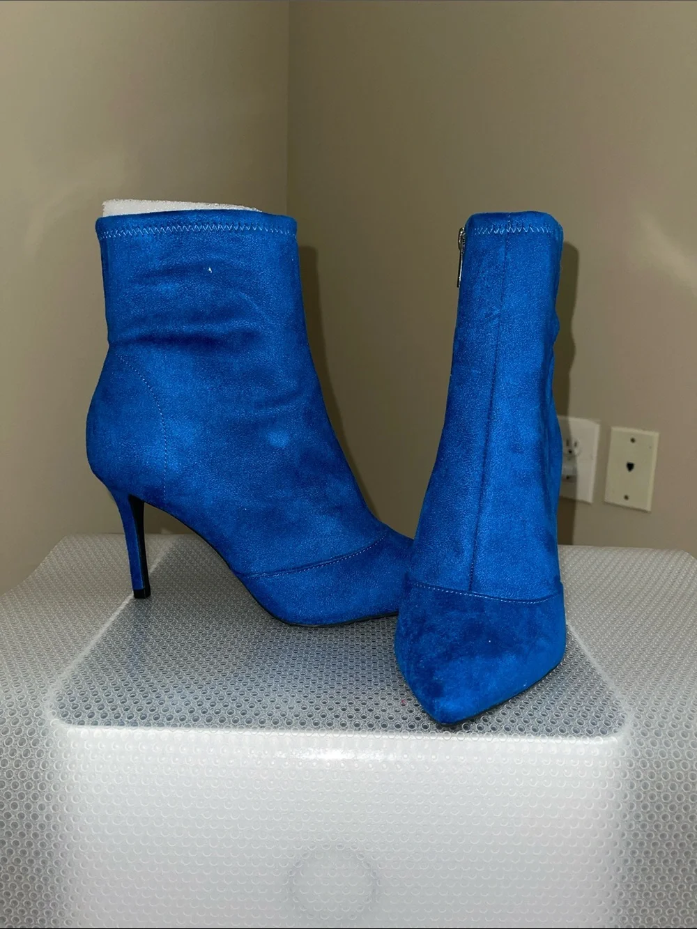 Jessica Simpson Electric Blue Suede Ankle Booties